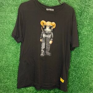 Black Pike Savage Teddy Bear Graphic T-Shirt Men's XL Black Streetwear